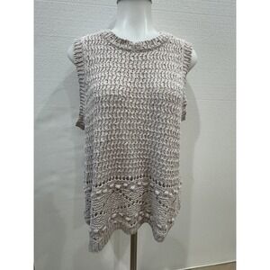 Universal Thread Womens Sz M Oatmeal Knit Sleeveless Sweater Vest